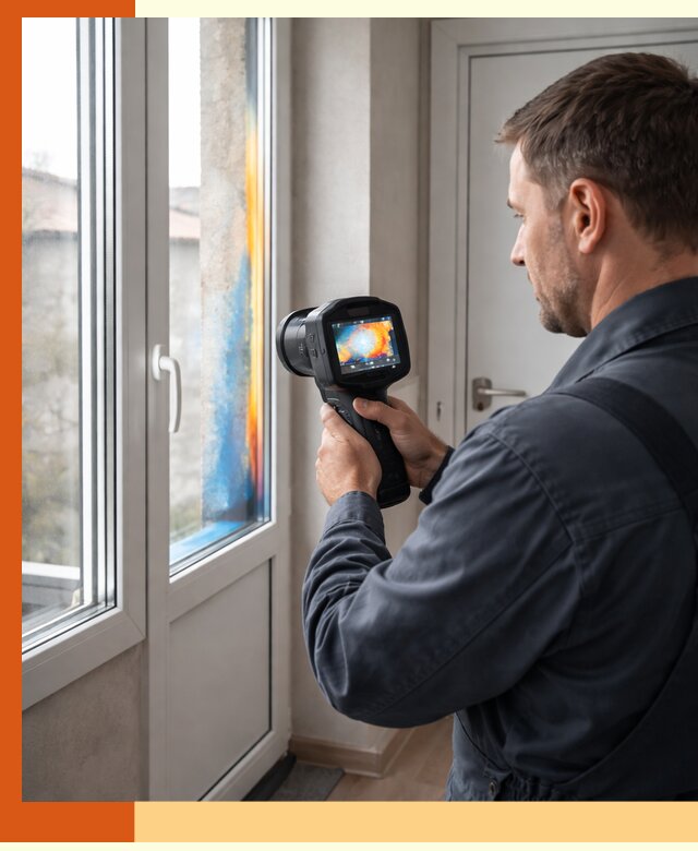 Тепловизионное обследование окон и дверей в Гагарине