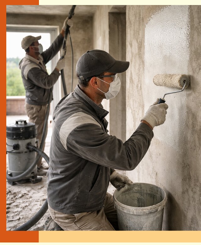 Подготовка поверхности под напыление утеплителя в Гагарине