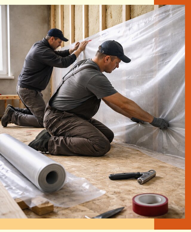 Монтаж пароизоляции в Гагарине от 2601 руб. — установка и укладка под ключ | ТепломастерГгр