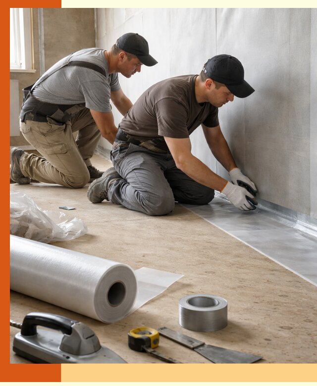 Монтаж пароизоляции для дома и помещений в Гагарине