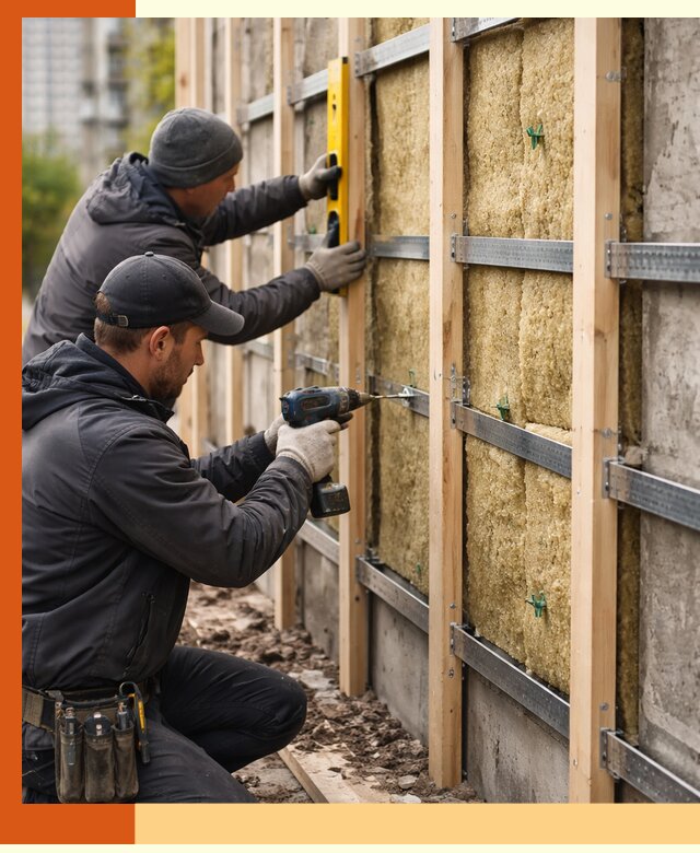 Монтаж обрешетки под утепление зданий и квартир в Гагарине