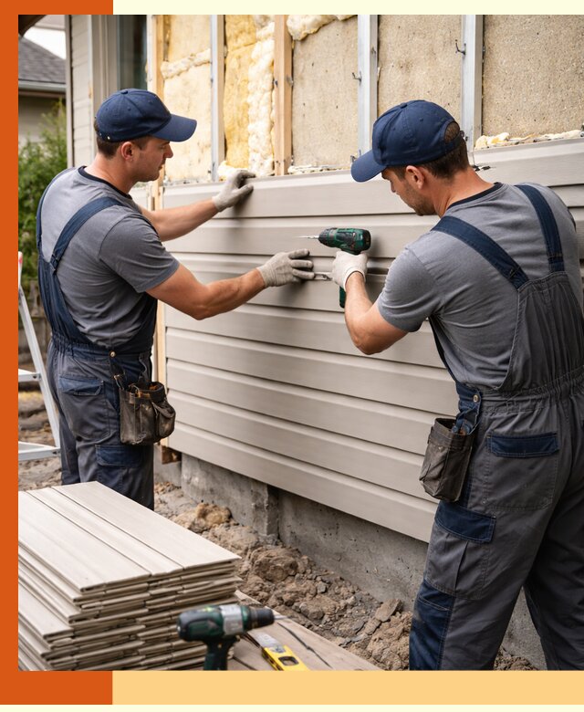 Монтаж сайдинга после утепления в Гагарине качественно и надежно